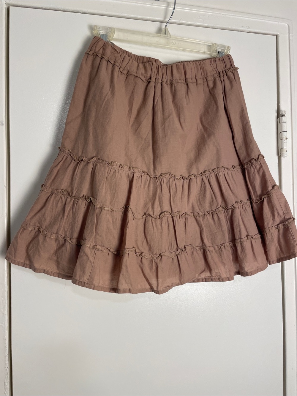 Tiered Circle Skirt in Dusty Mauve - Classic A-Line Style